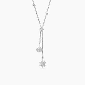 Dazzling Silver Starburst Pendant Necklace